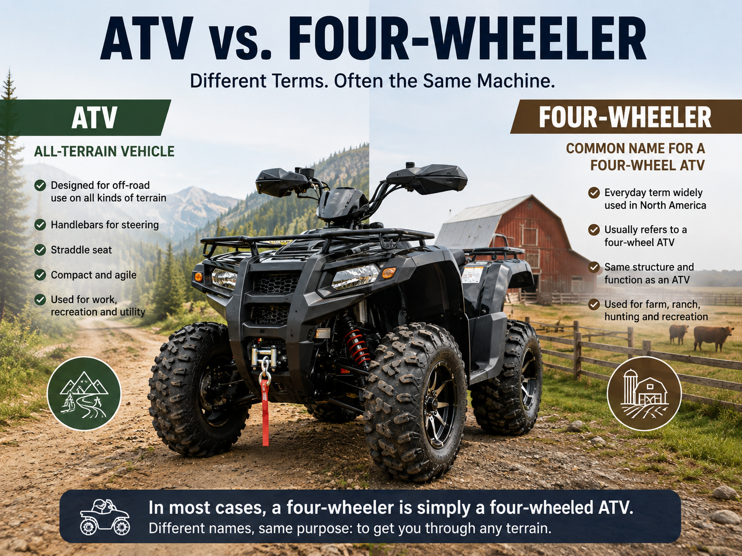 Gasoline ATV vs Four-Wheeler: What Is the Real Difference?
